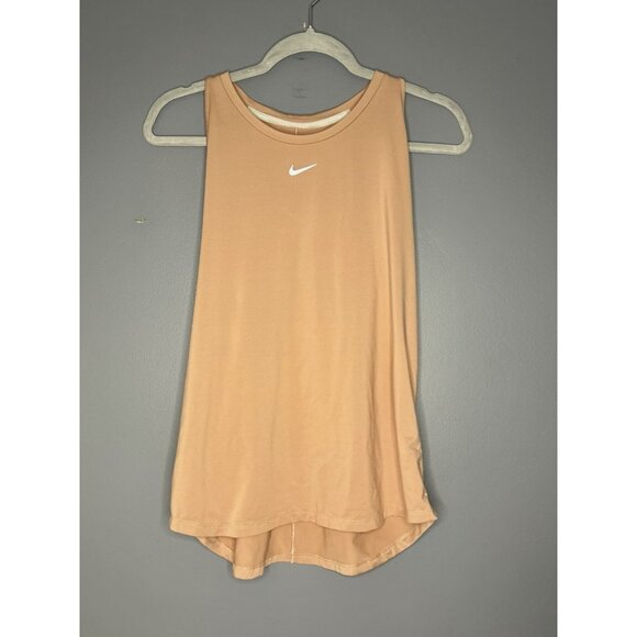 Nike Dri-Fit One Luxe Slim Fit Training Tank Top Women L  Peach Slinky Soft Cute - Picture 1 of 11
